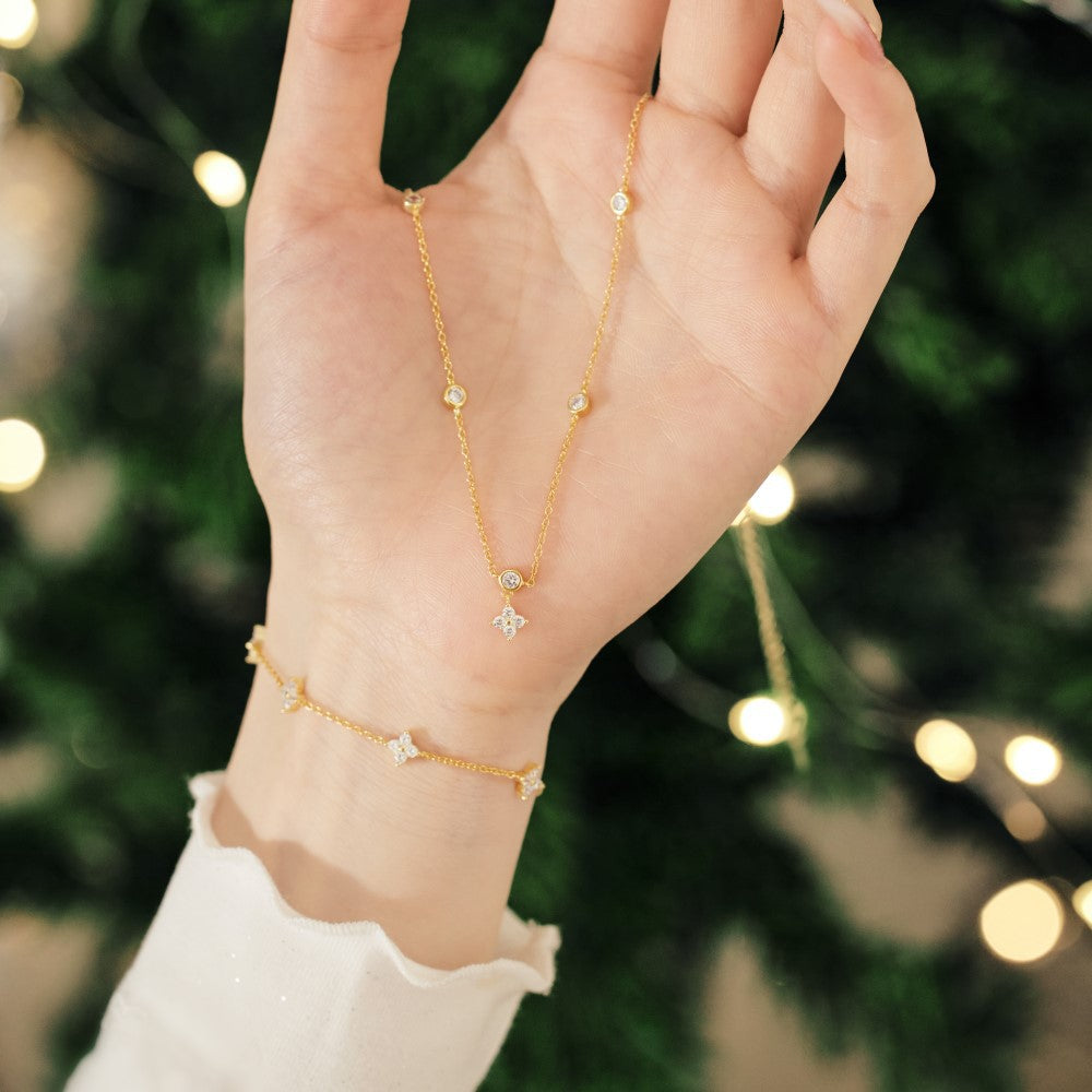 Starry Zircon Sterling Silver Necklace