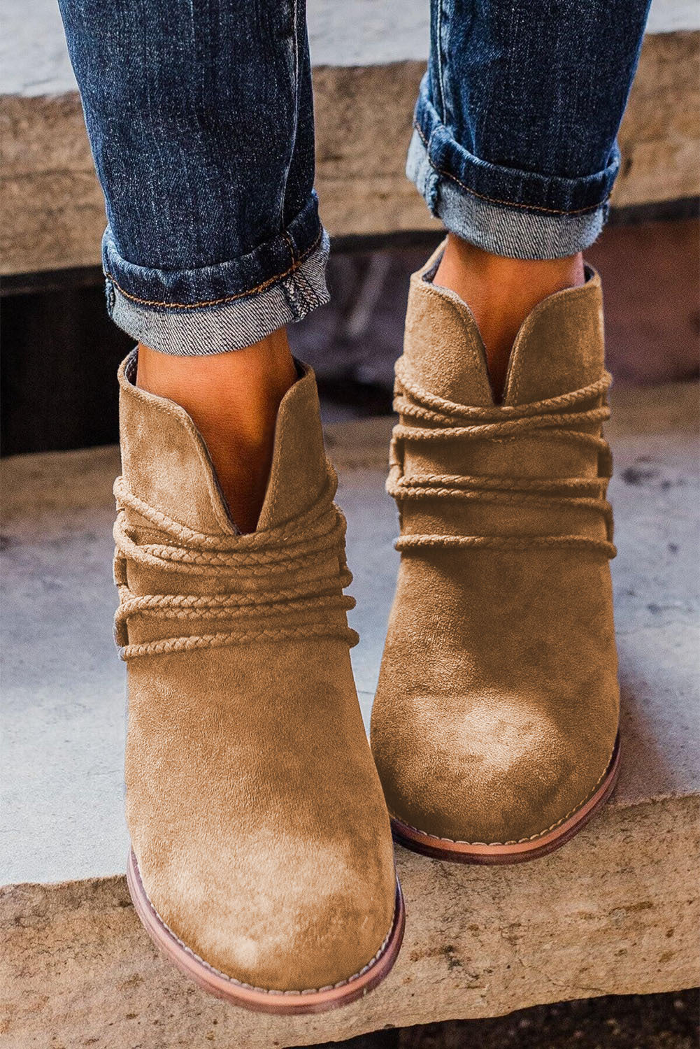 Chunky V Cutout Boots