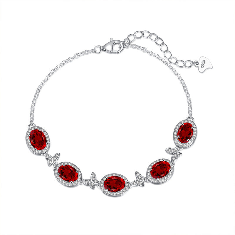 S925 Sterling Silver Crystal Butterfly Bracelet