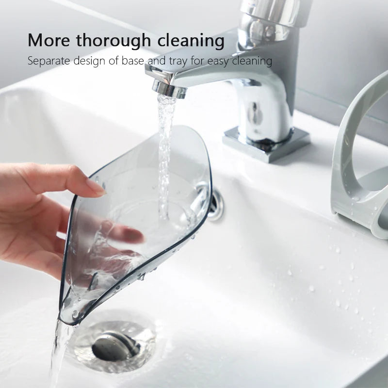 Leaf Design Suction Soap Dish with Fast Drainage