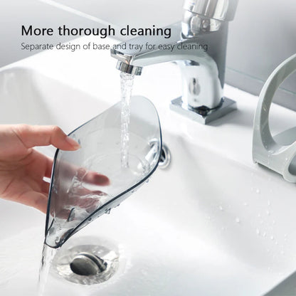 Leaf Design Suction Soap Dish with Fast Drainage