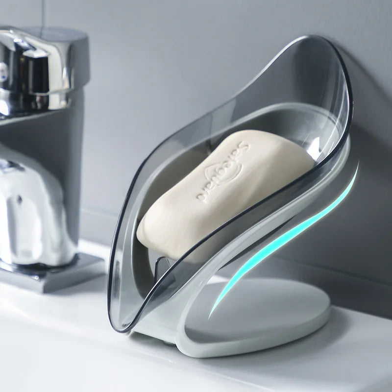 Leaf Design Suction Soap Dish with Fast Drainage