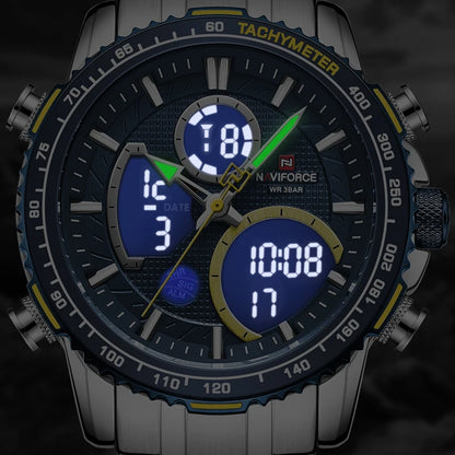 Men’s Analog-Digital Chronograph Watch Stainless Steel