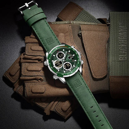 Men’s Military Chronograph Watch Quartz Analog-Digital