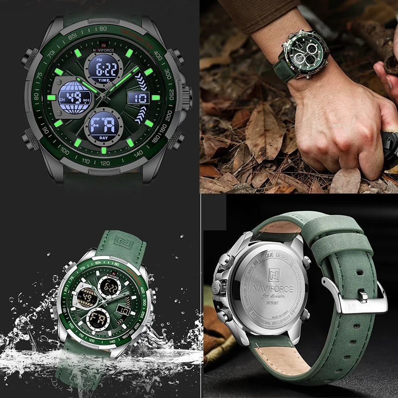 Men’s Military Chronograph Watch Quartz Analog-Digital