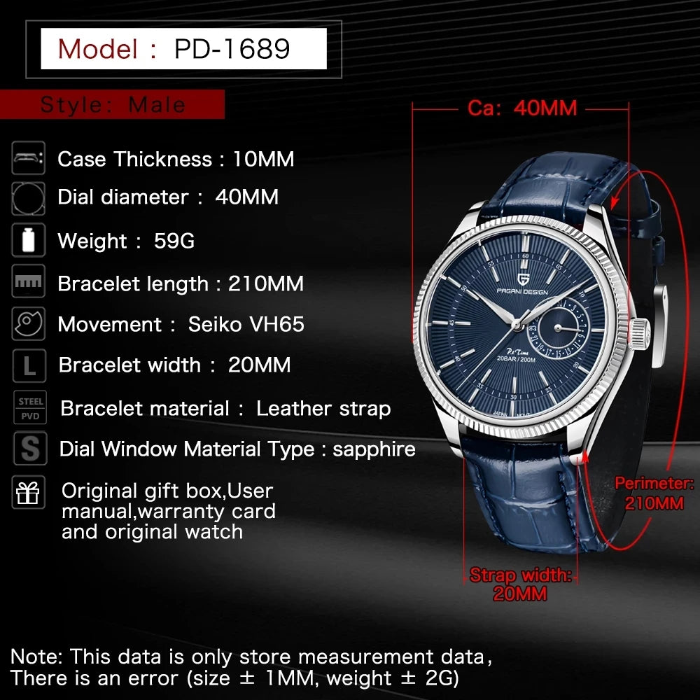 Men’s Quartz Dive Watch Sapphire Crystal 200m Waterproof