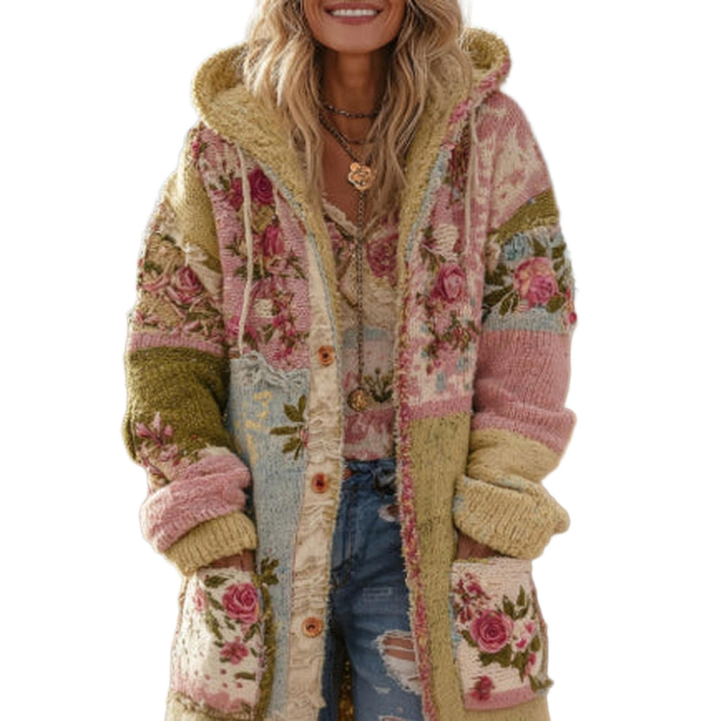 Horizon Essentials | 3D Effect Hooded Cardigan Cape