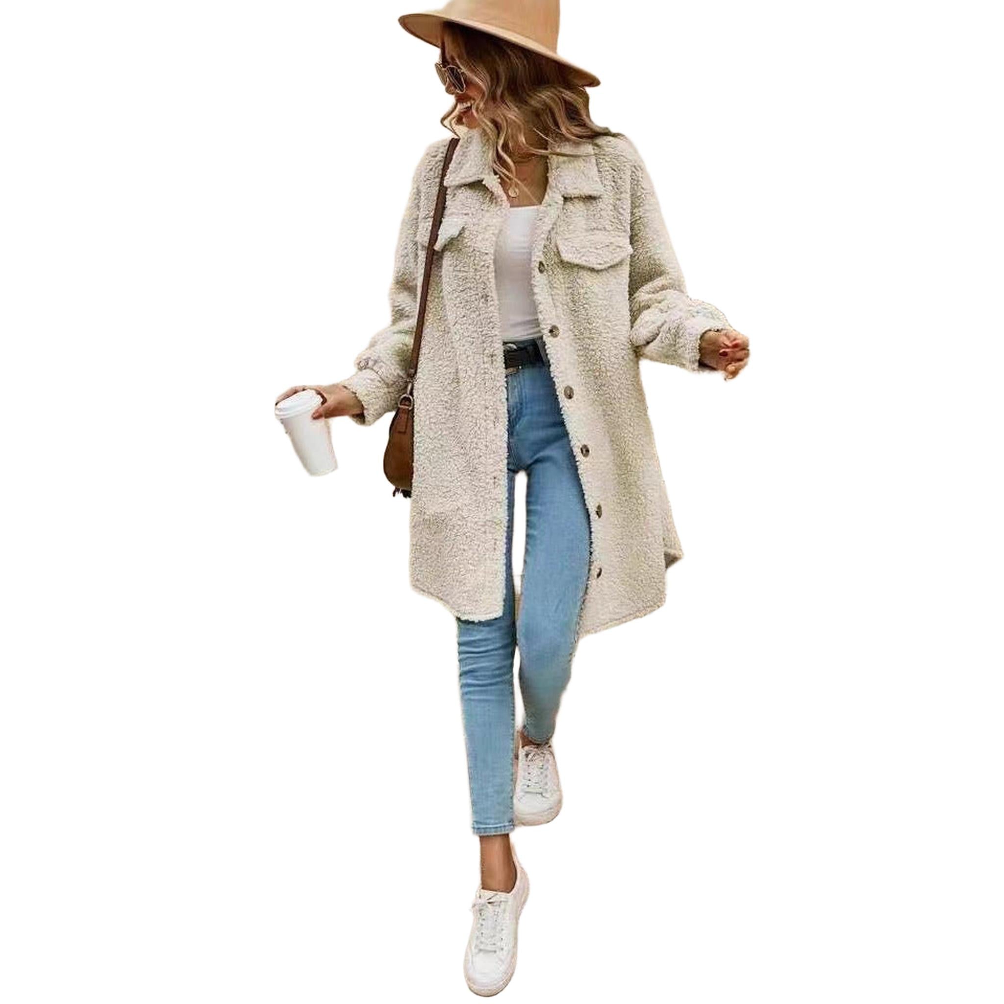 Horizon Essentials | Apricot Mid-Length Hooded Coat