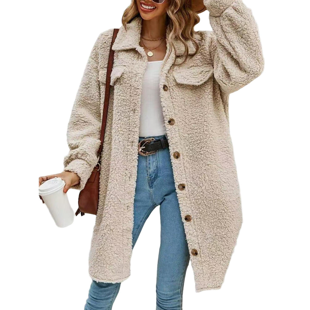 Horizon Essentials | Apricot Mid-Length Hooded Coat