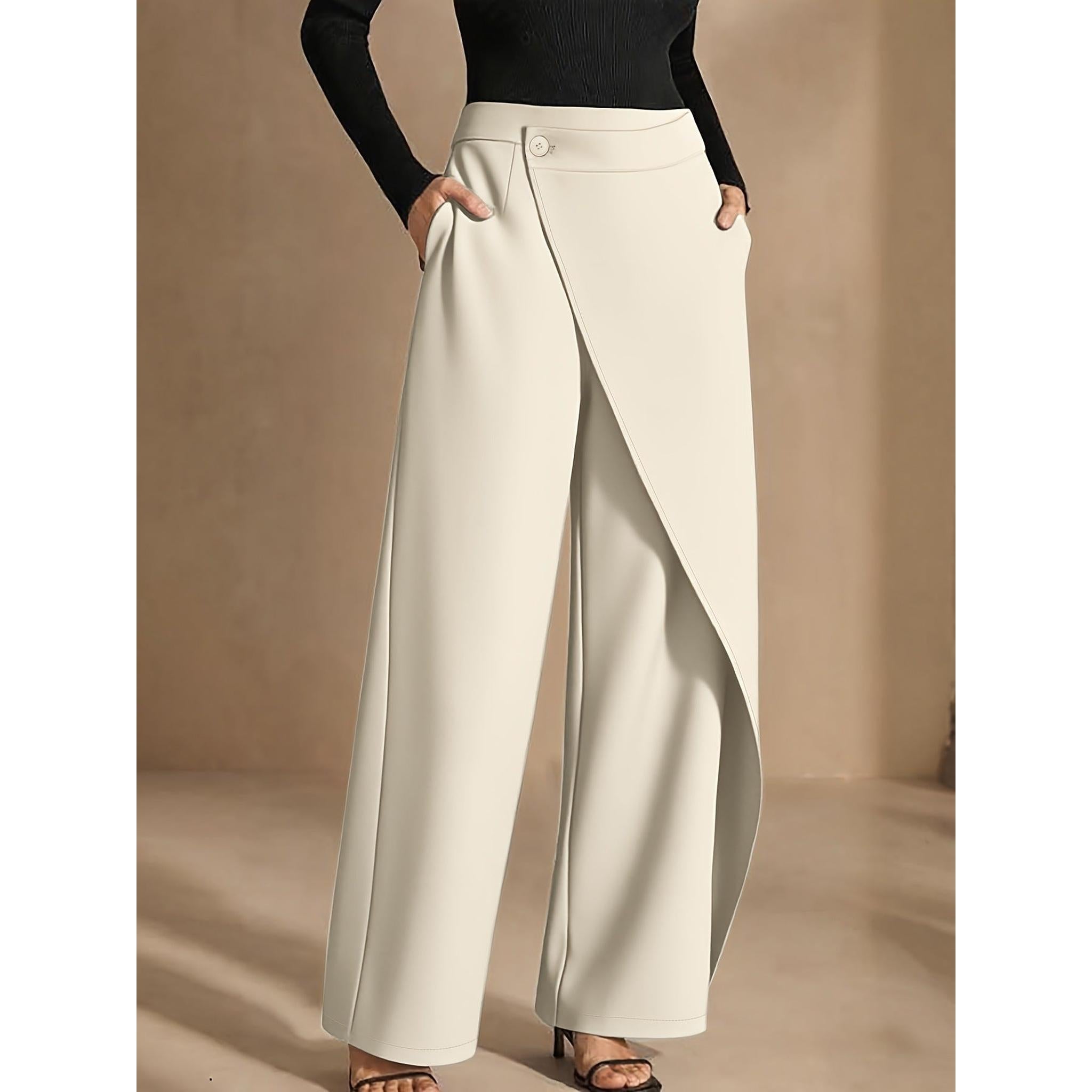 Horizon Essentials | Asymmetrical Draped High-Waisted Pants