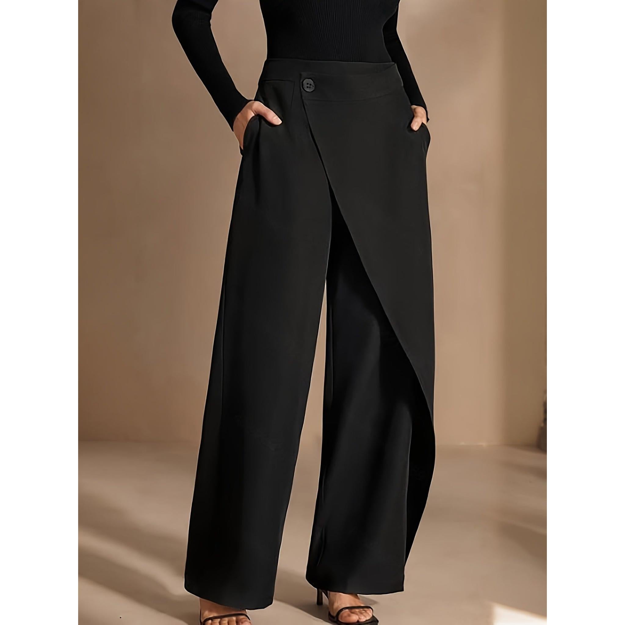 Horizon Essentials | Asymmetrical Draped High-Waisted Pants