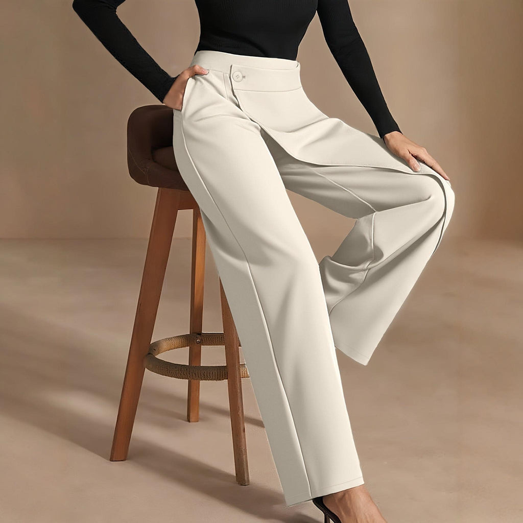 Horizon Essentials | Asymmetrical Draped High-Waisted Pants
