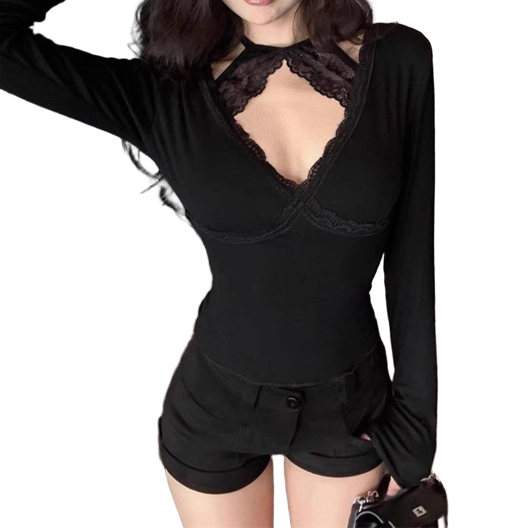 Horizon Essentials | Black Lace Halter Crop Top