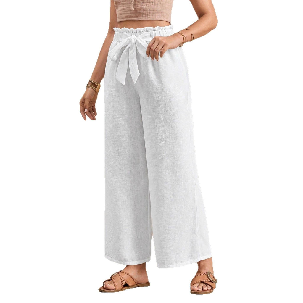 Horizon Essentials | Bow-Tie Waistband Elegant Flowy Pants