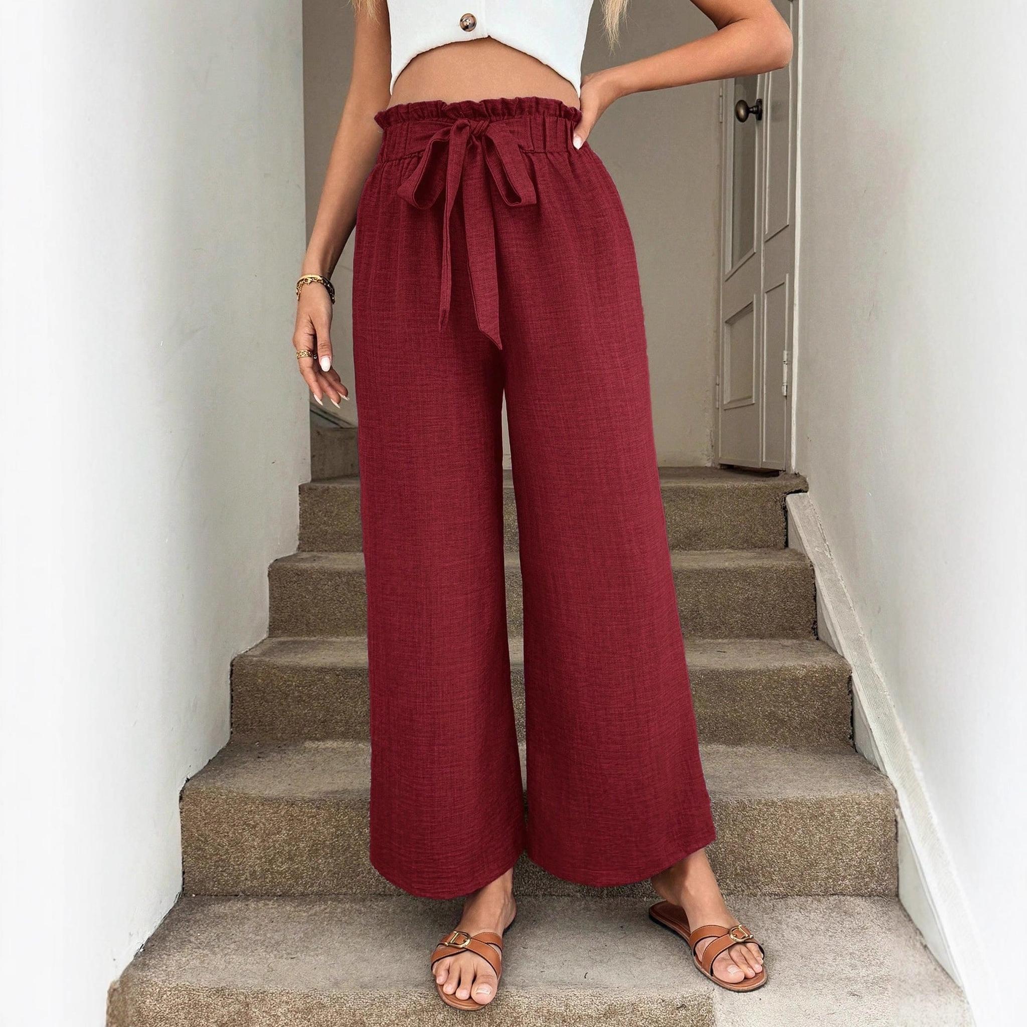 Horizon Essentials | Bow-Tie Waistband Elegant Flowy Pants