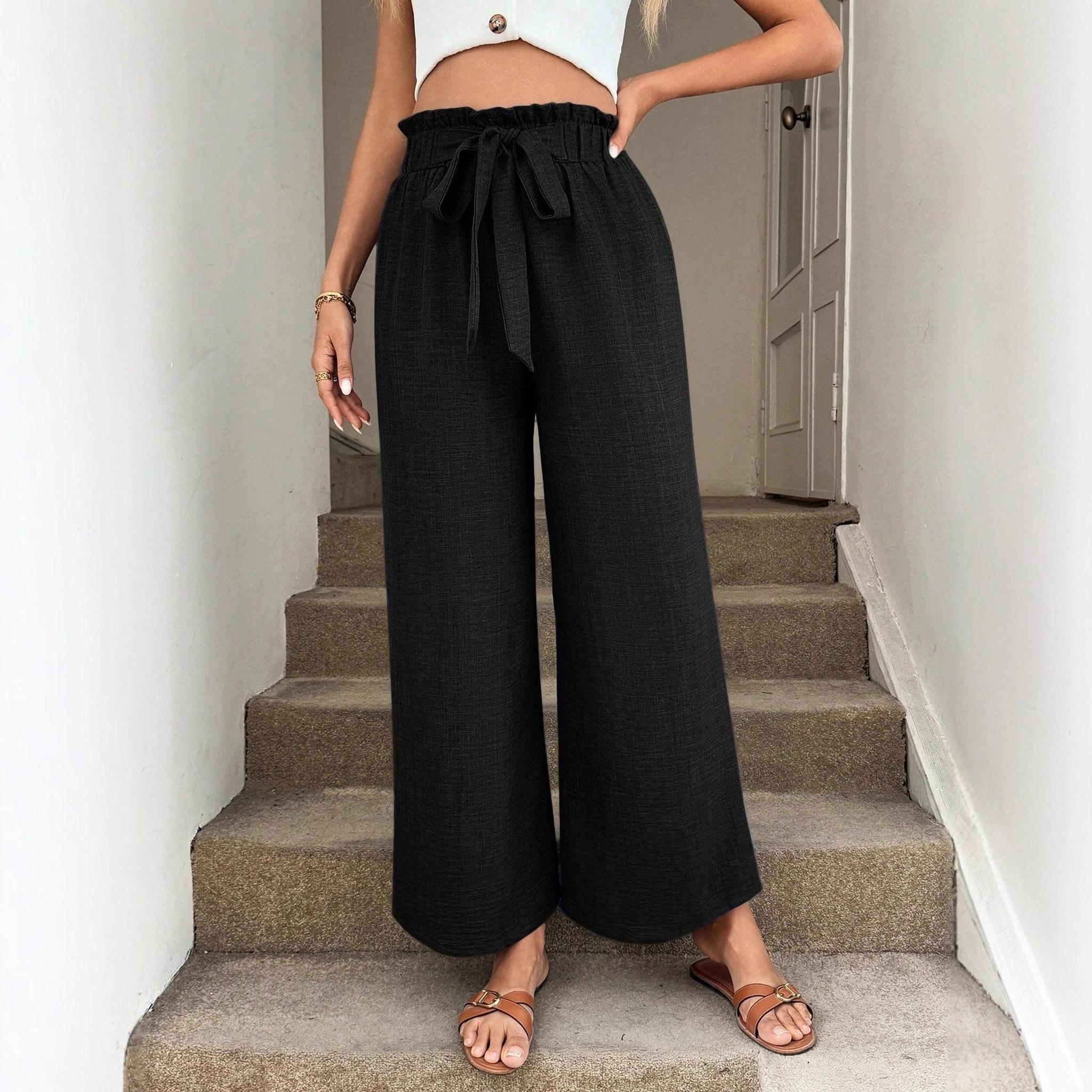 Horizon Essentials | Bow-Tie Waistband Elegant Flowy Pants