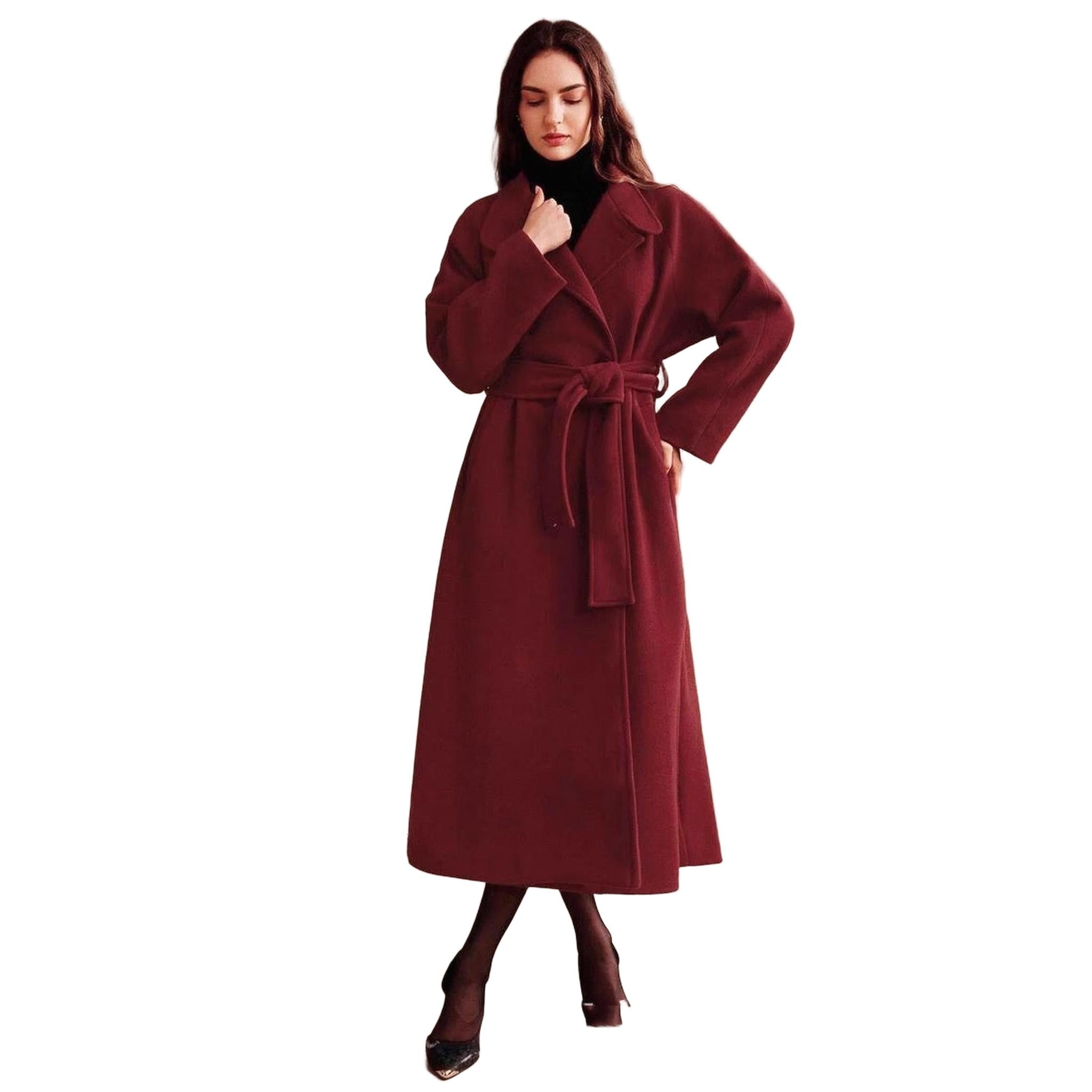Horizon Essentials | Burgundy Premium Double-Breasted Coat