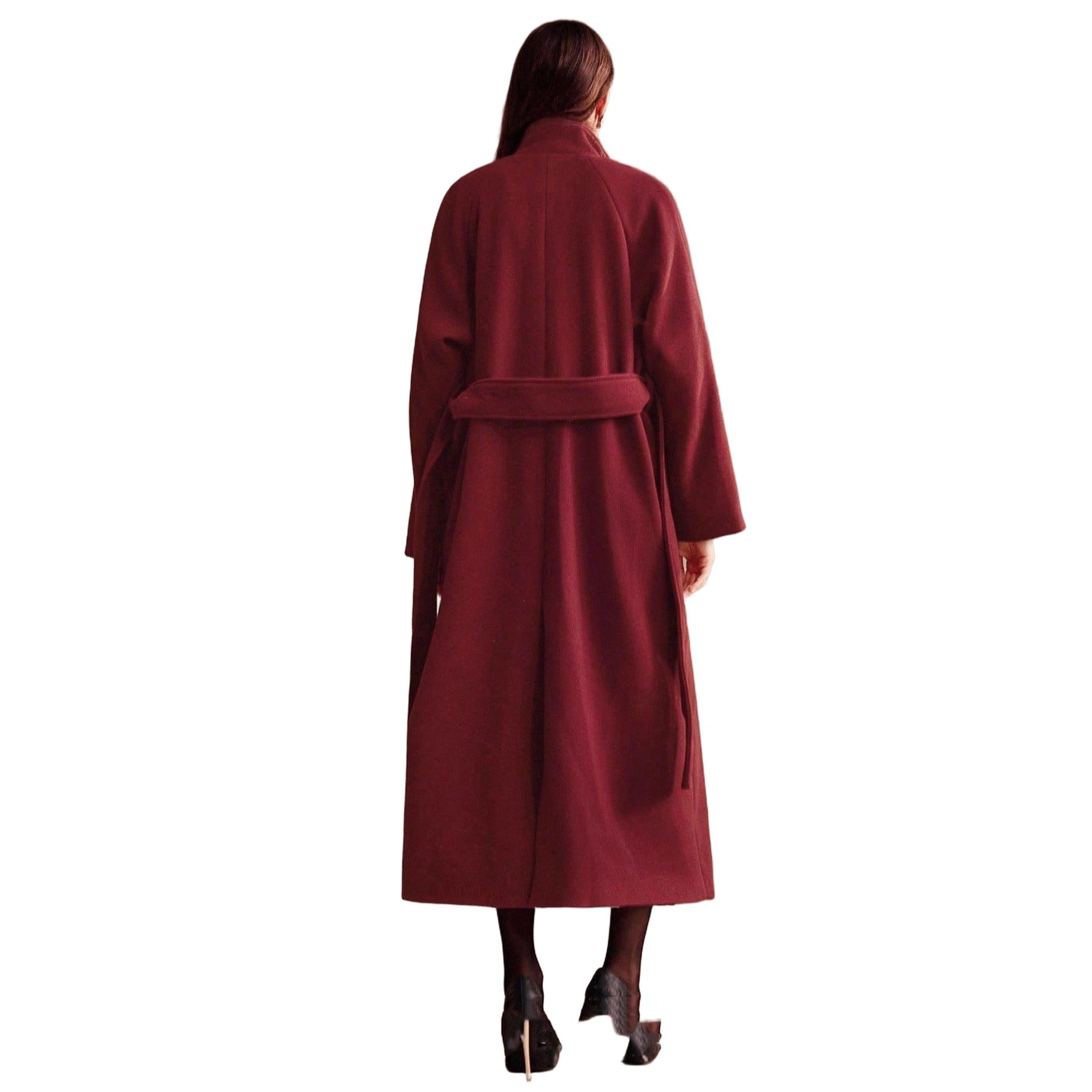 Horizon Essentials | Burgundy Premium Double-Breasted Coat