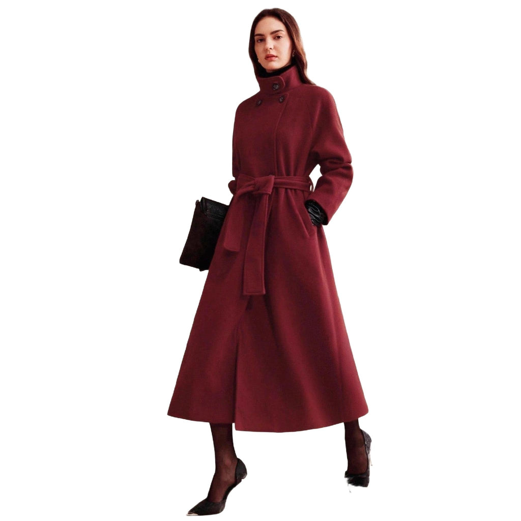 Horizon Essentials | Burgundy Premium Double-Breasted Coat