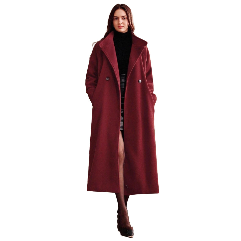 Horizon Essentials | Burgundy Premium Double-Breasted Coat