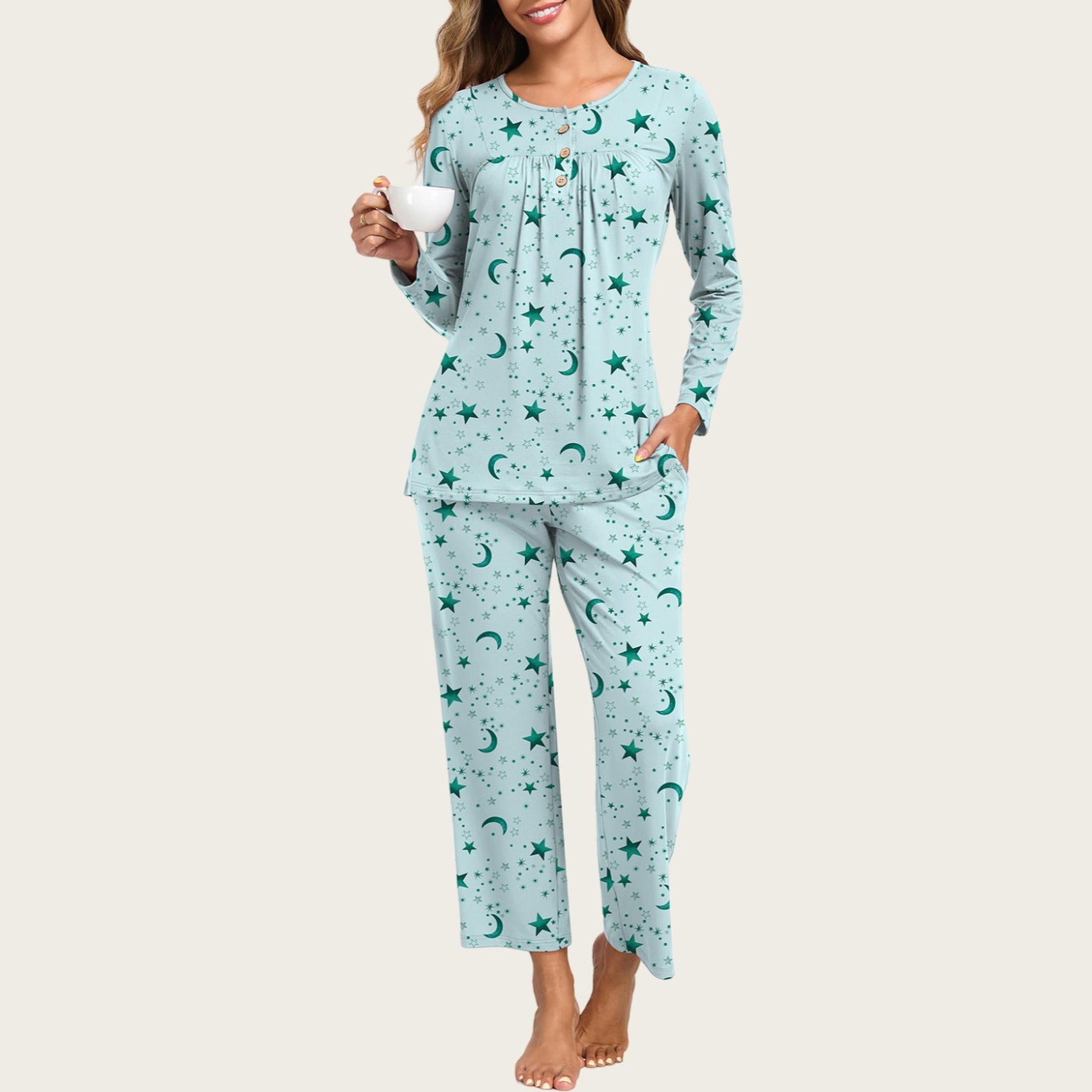 Horizon Essentials | Casual Christmas Pajama Set Pockets