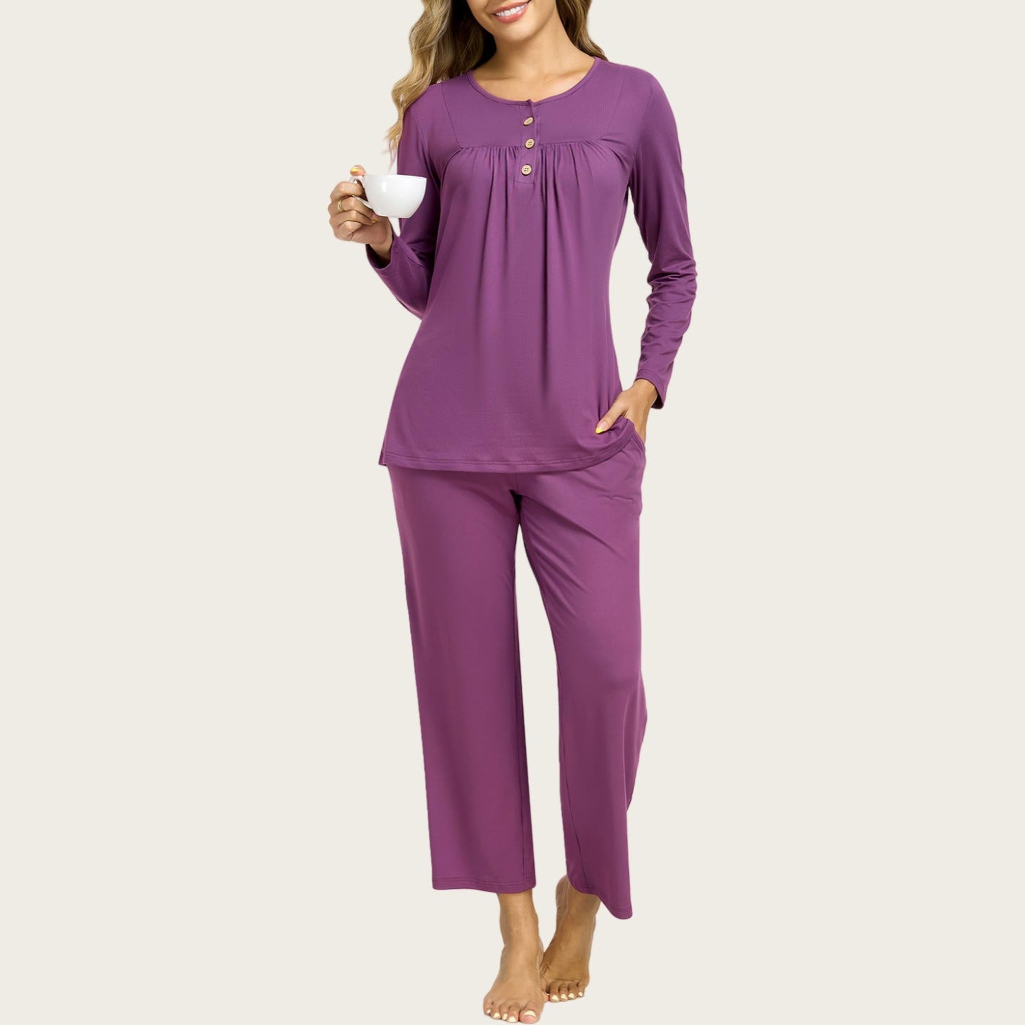 Horizon Essentials | Casual Christmas Pajama Set Pockets