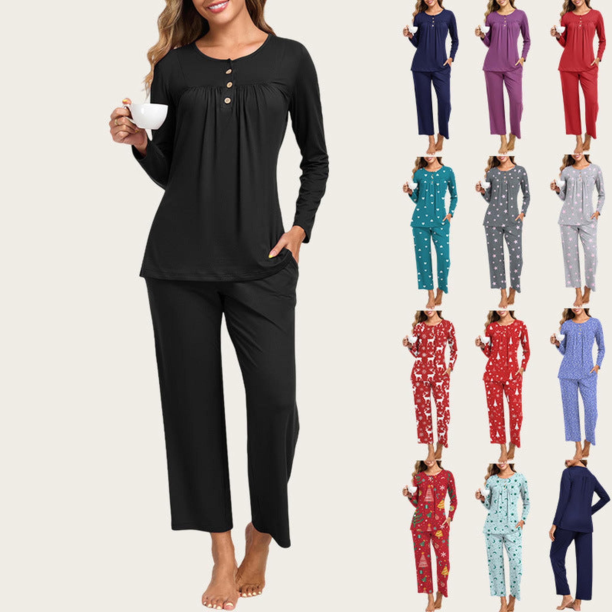 Horizon Essentials | Casual Christmas Pajama Set Pockets