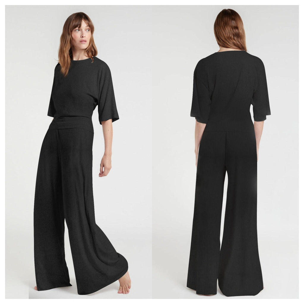 Horizon Essentials | Casual Slim-Fit Wide-Leg Pants Set