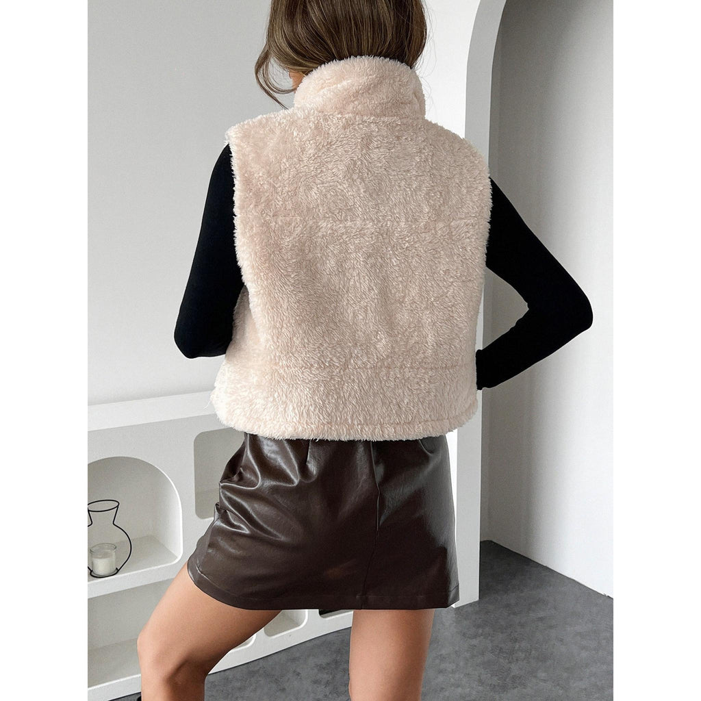 Horizon Essentials | Color-Blocked Lambswool Leather Vest