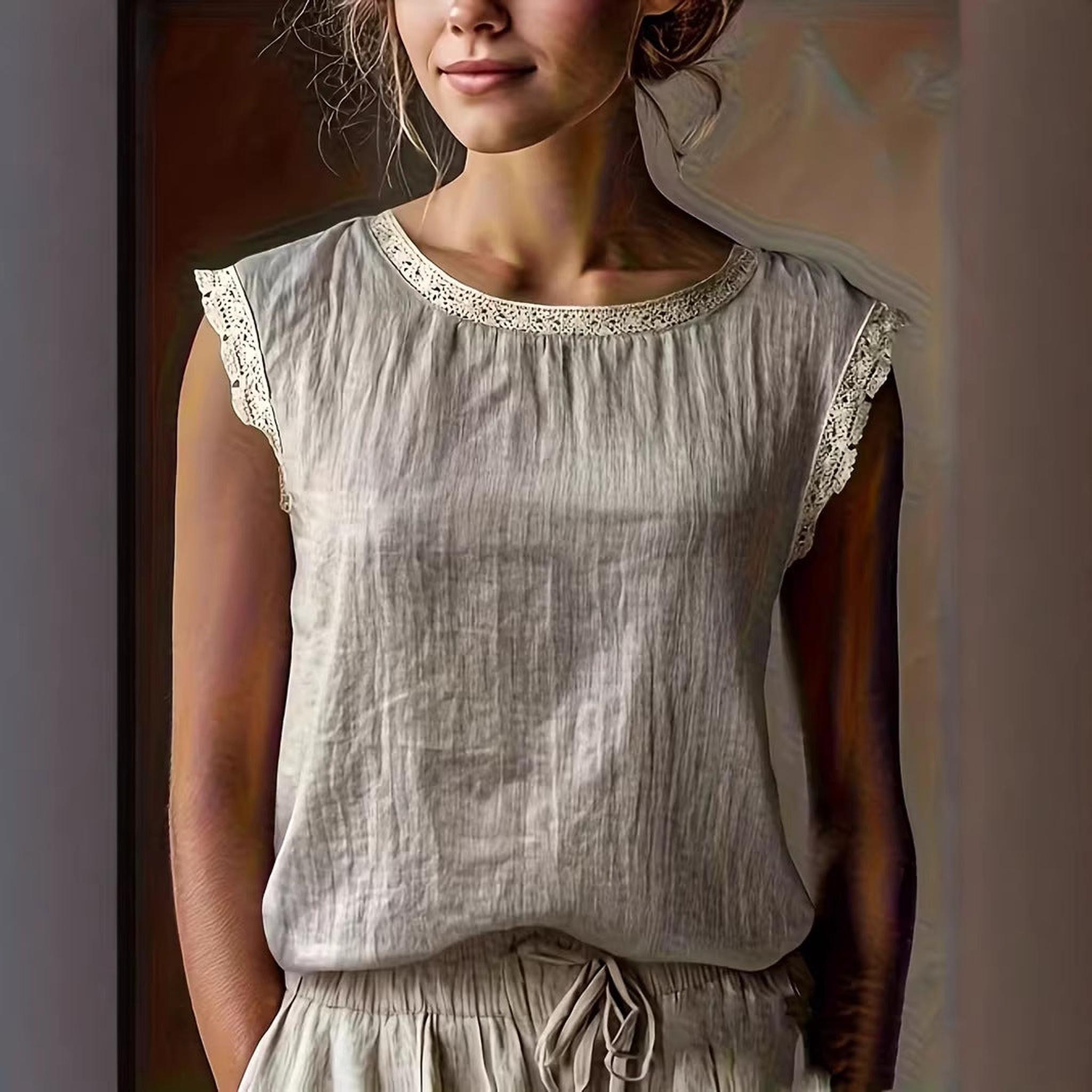 Horizon Essentials | Cotton Linen Lace Camisole Women