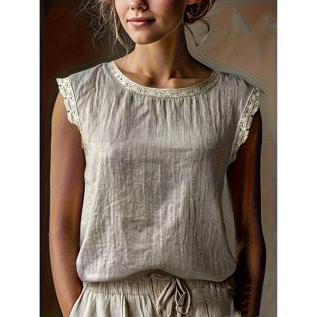 Horizon Essentials | Cotton Linen Lace Camisole Women
