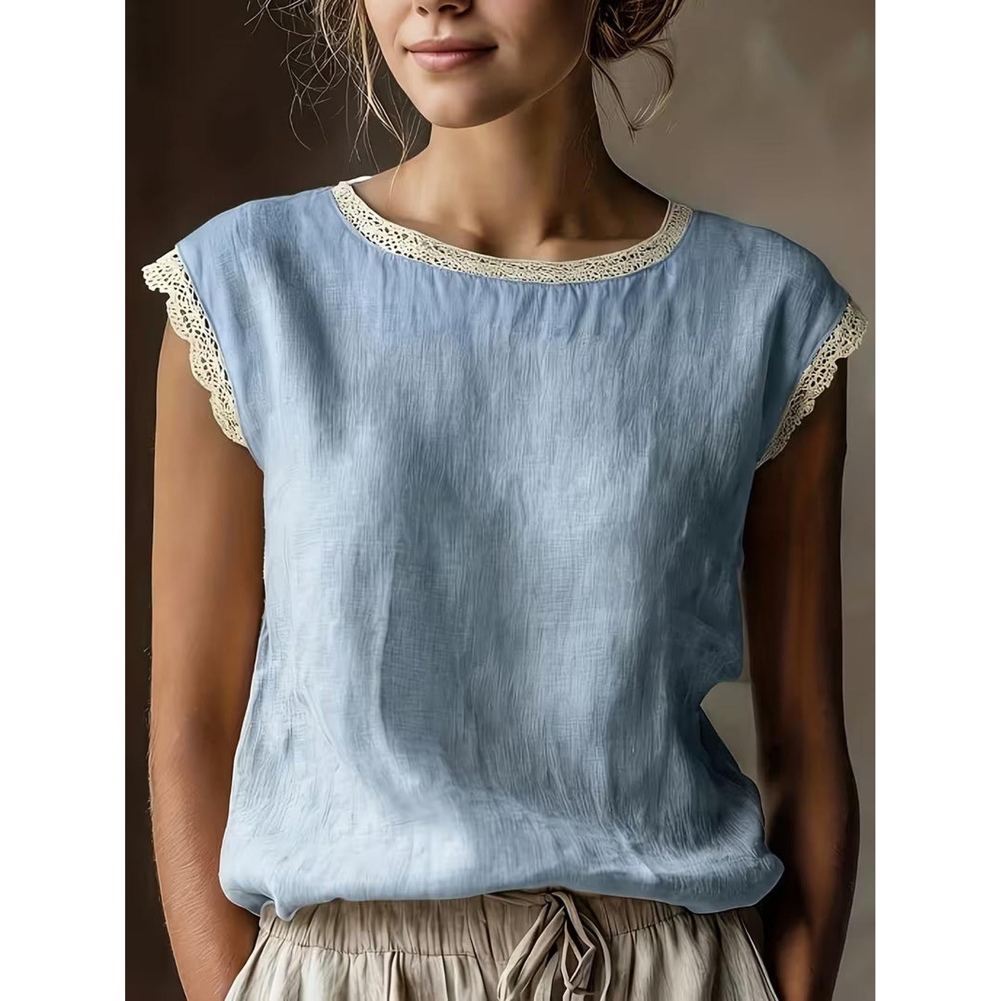 Horizon Essentials | Cotton Linen Lace Camisole Women