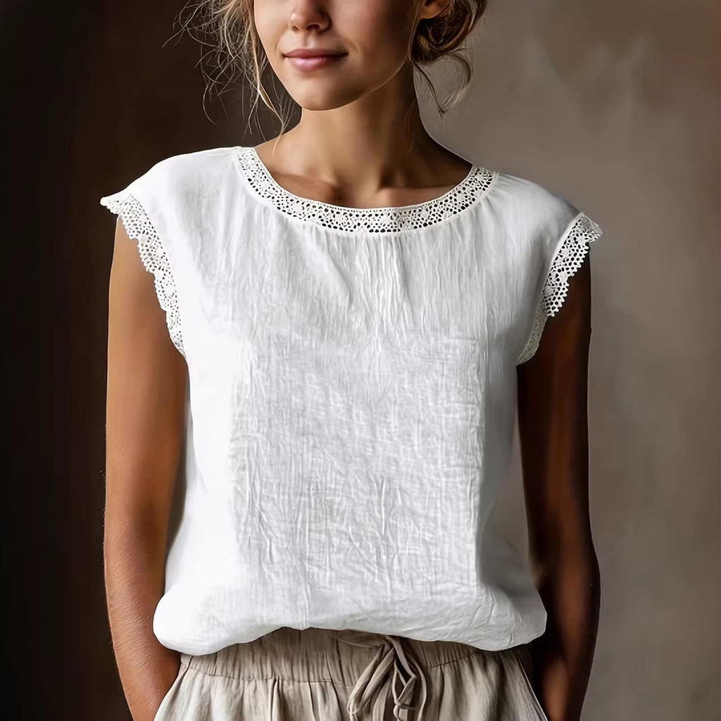 Horizon Essentials | Cotton Linen Lace Camisole Women