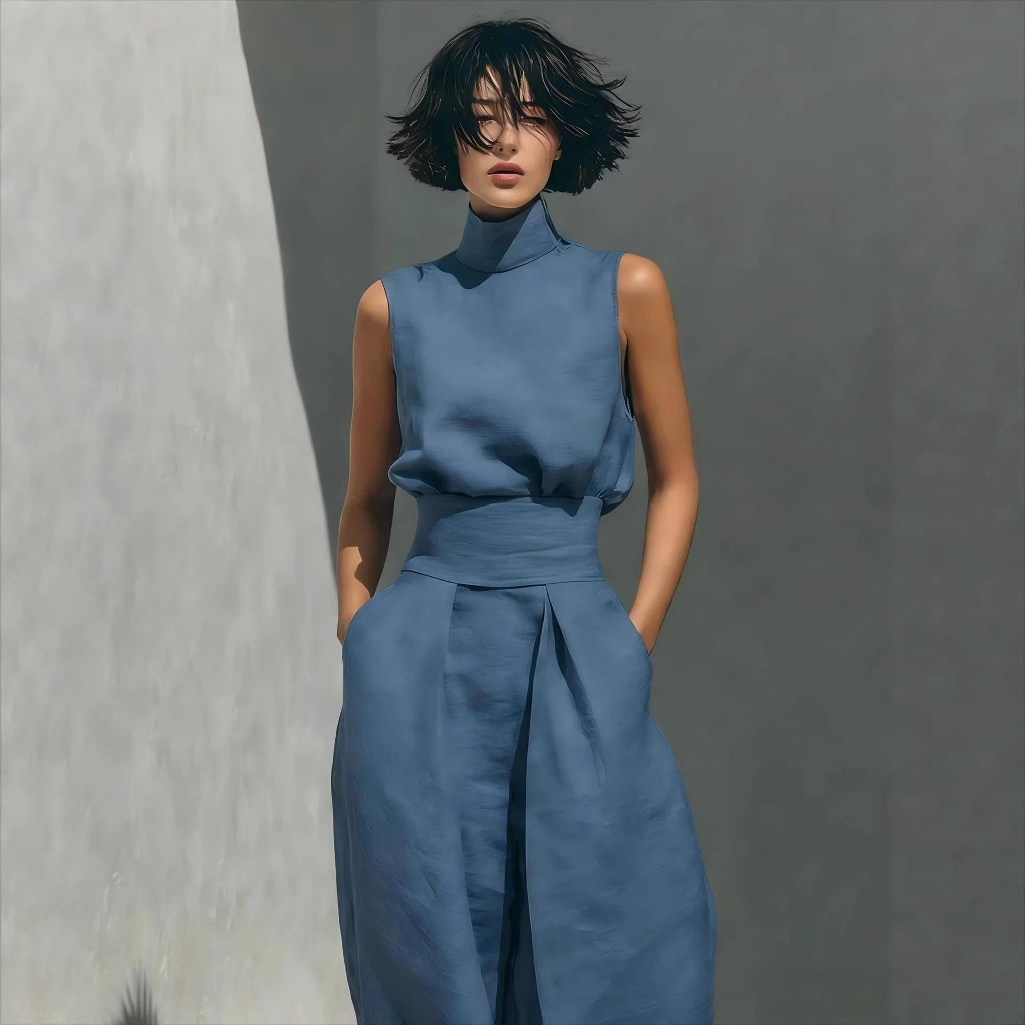 Horizon Essentials | Cotton-Linen Sleeveless Top Set