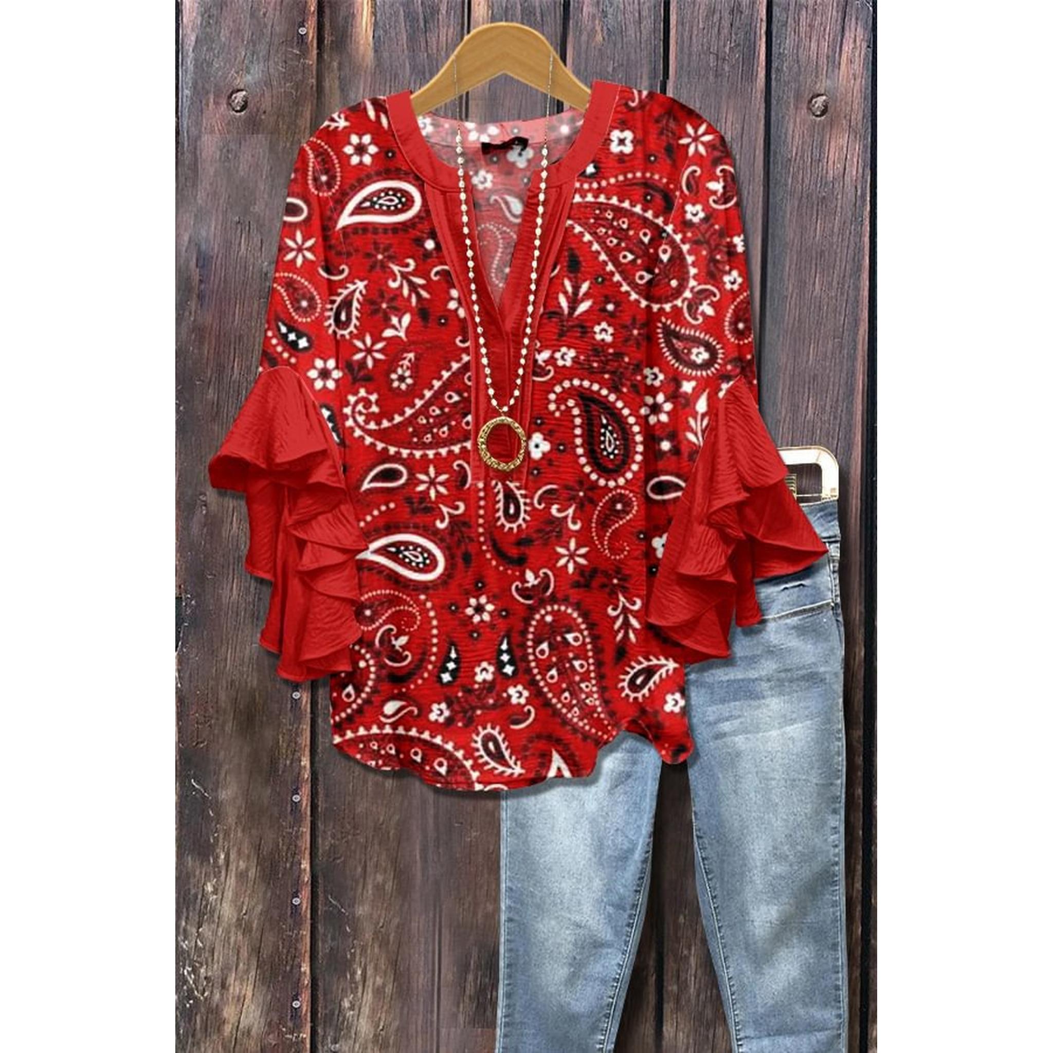 Horizon Essentials | Creative Floral Print Casual Blouse