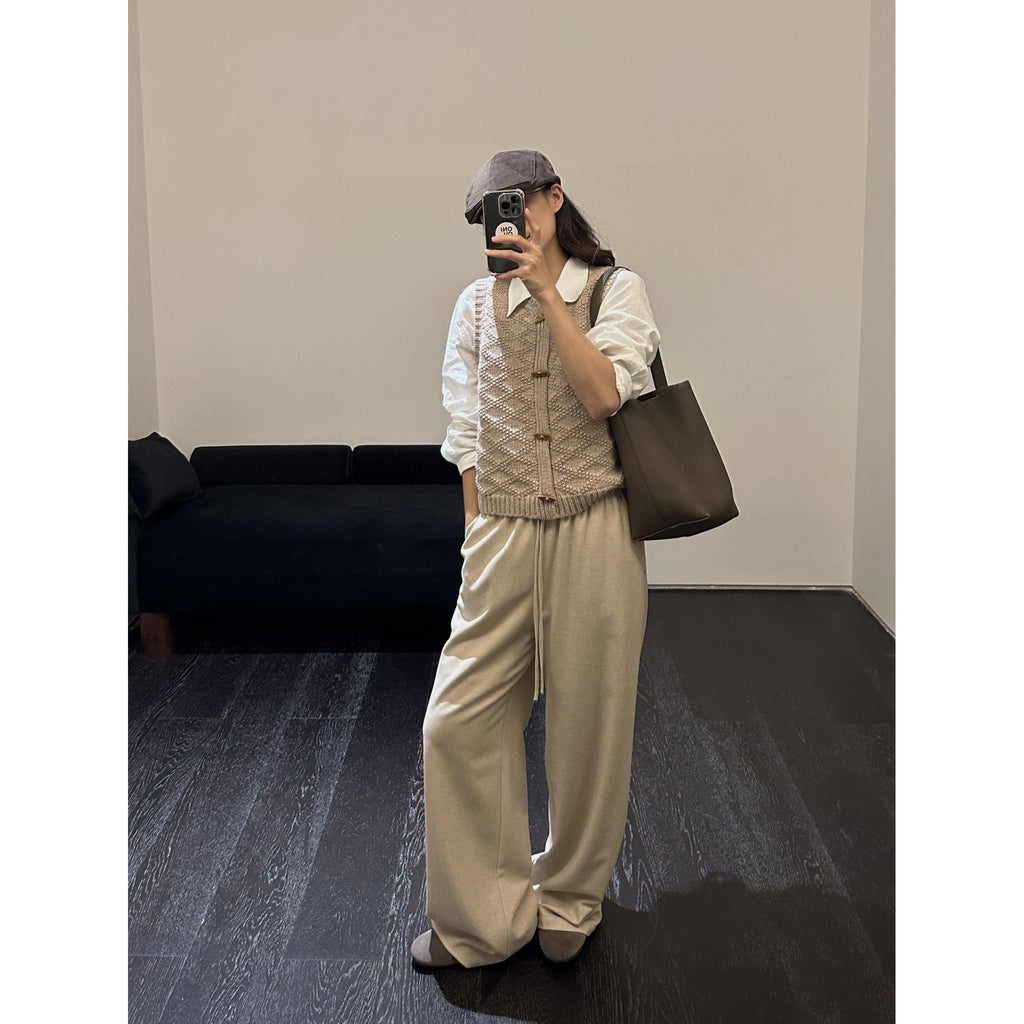 Horizon Essentials | Diamond Plaid Knitted Women's Vest