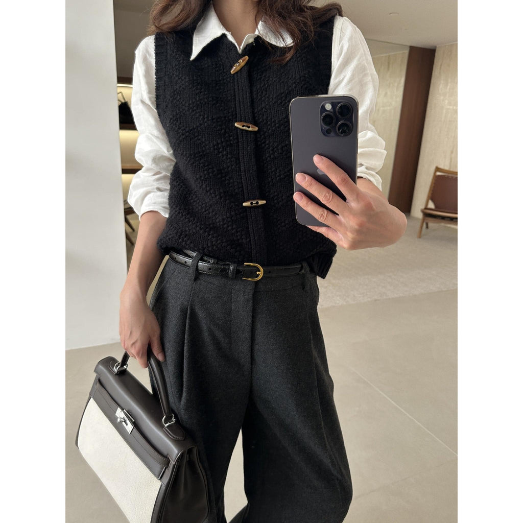 Horizon Essentials | Diamond Plaid Knitted Women's Vest