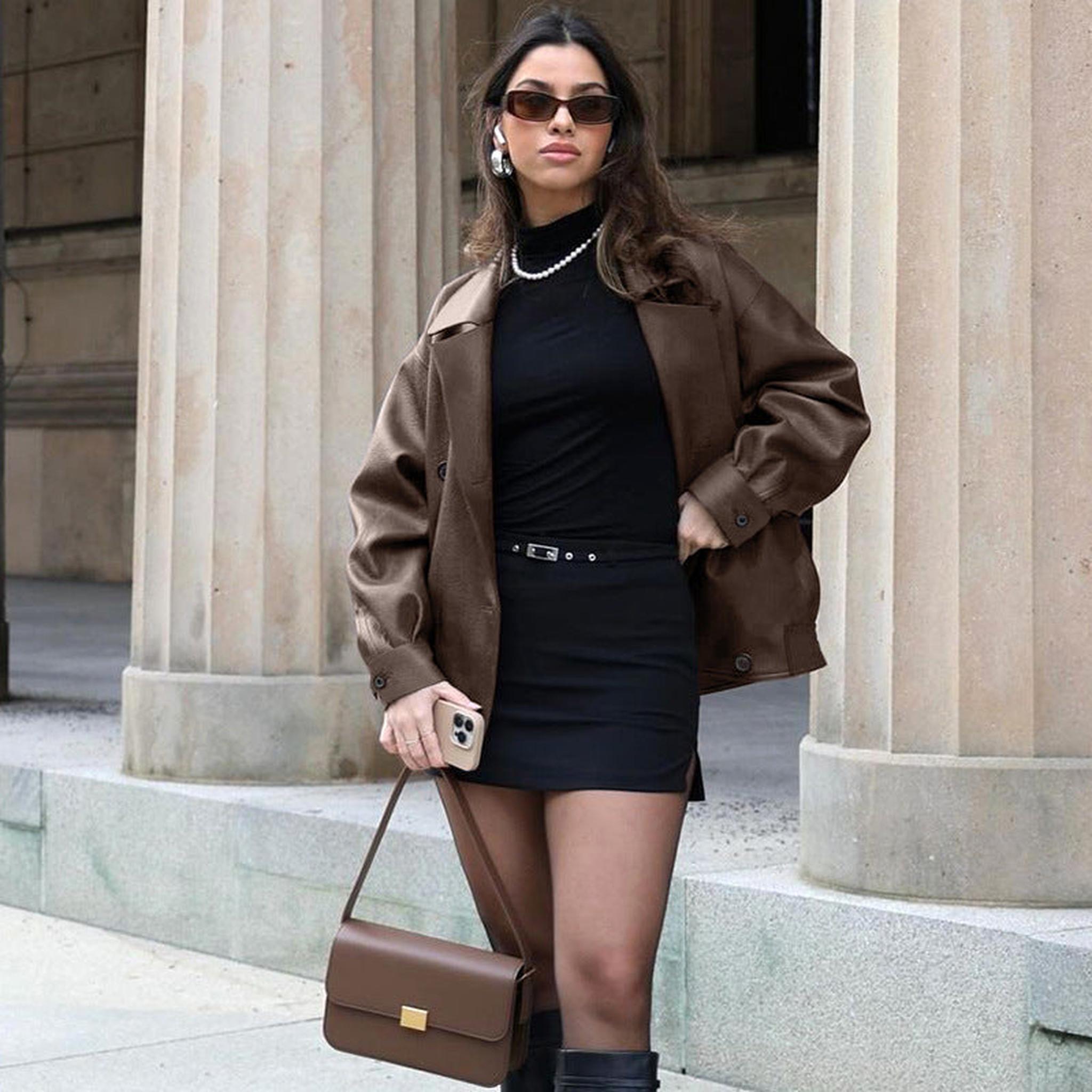 Horizon Essentials | Elegant Loose Premium Leather Coat