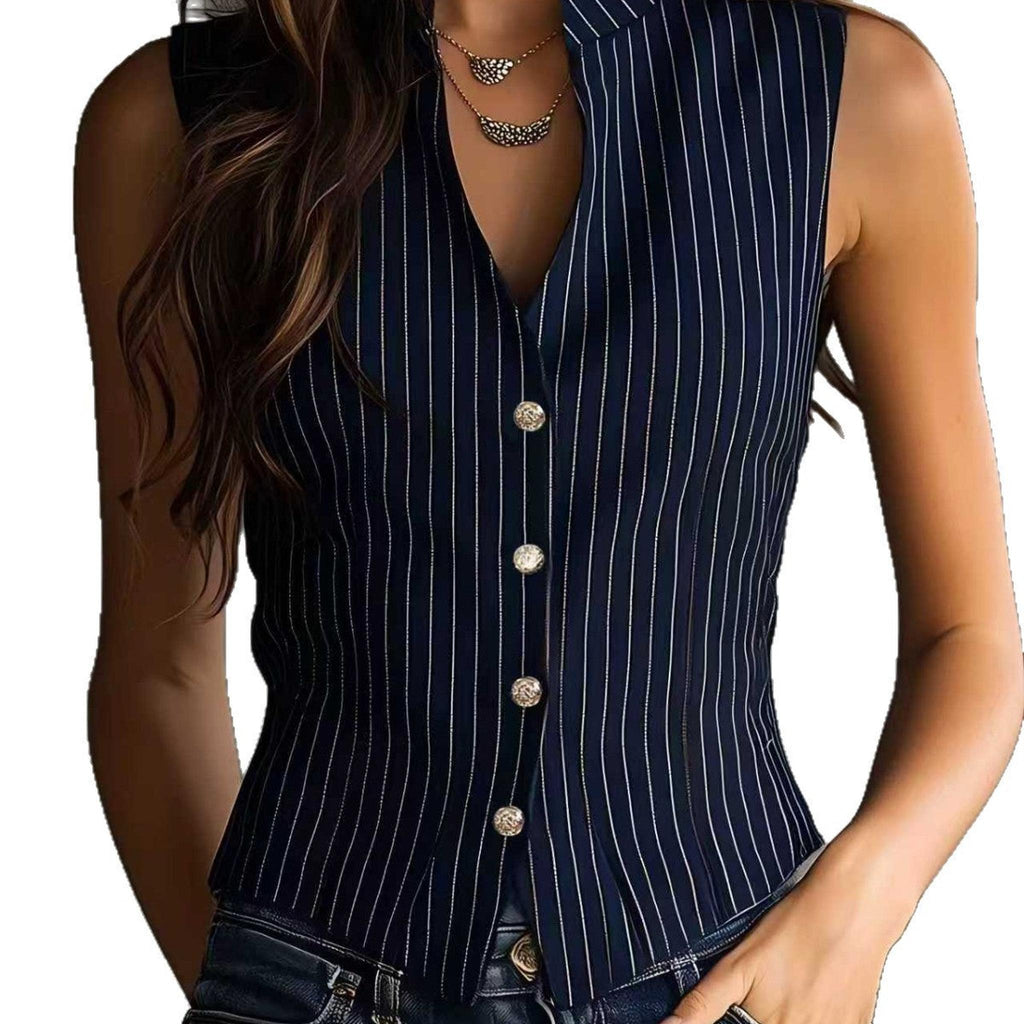 Horizon Essentials | Elegant Slim-Fit Striped Sleeveless Camisole