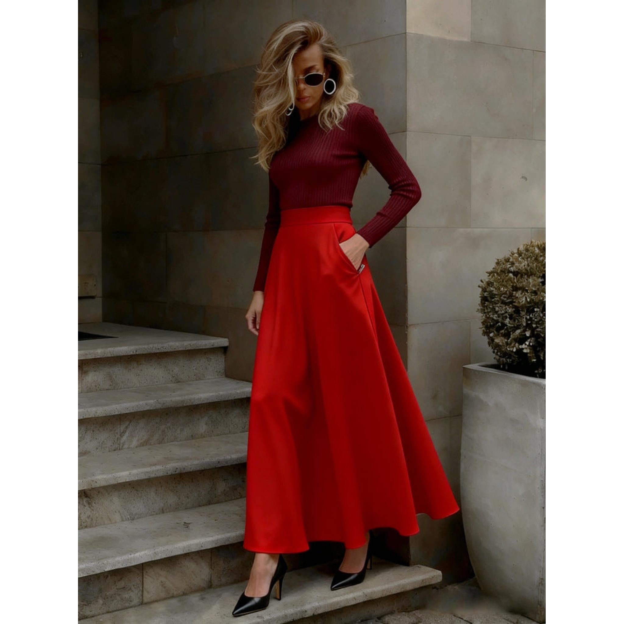 Horizon Essentials | Elegant Solid Color Premium Skirt