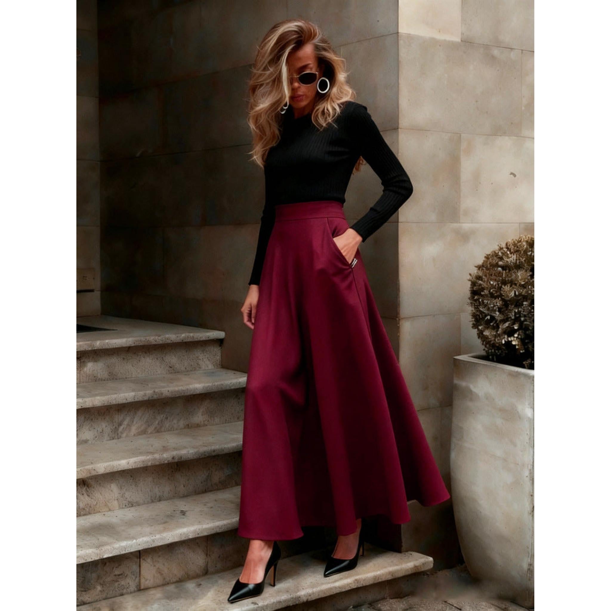 Horizon Essentials | Elegant Solid Color Premium Skirt