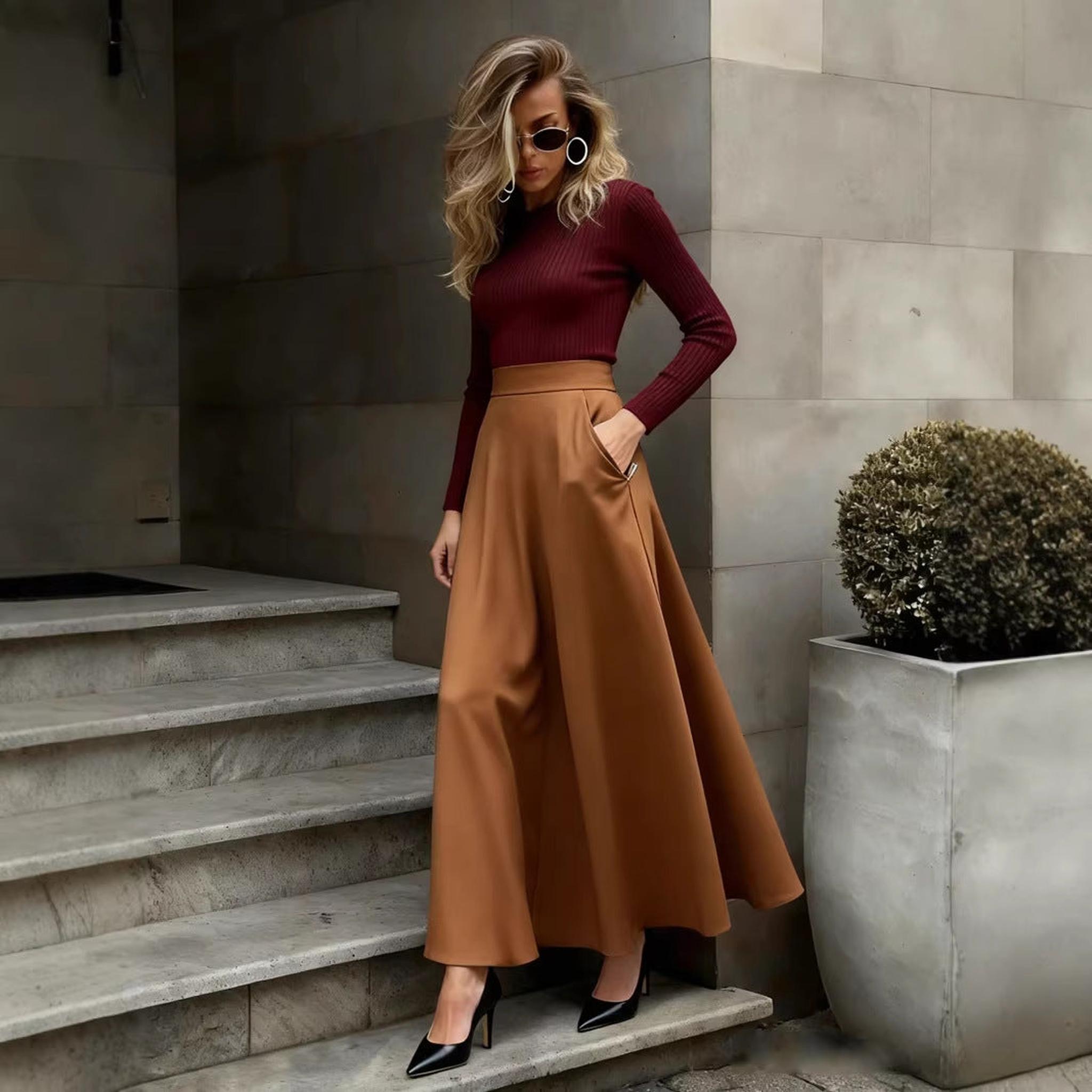 Horizon Essentials | Elegant Solid Color Premium Skirt