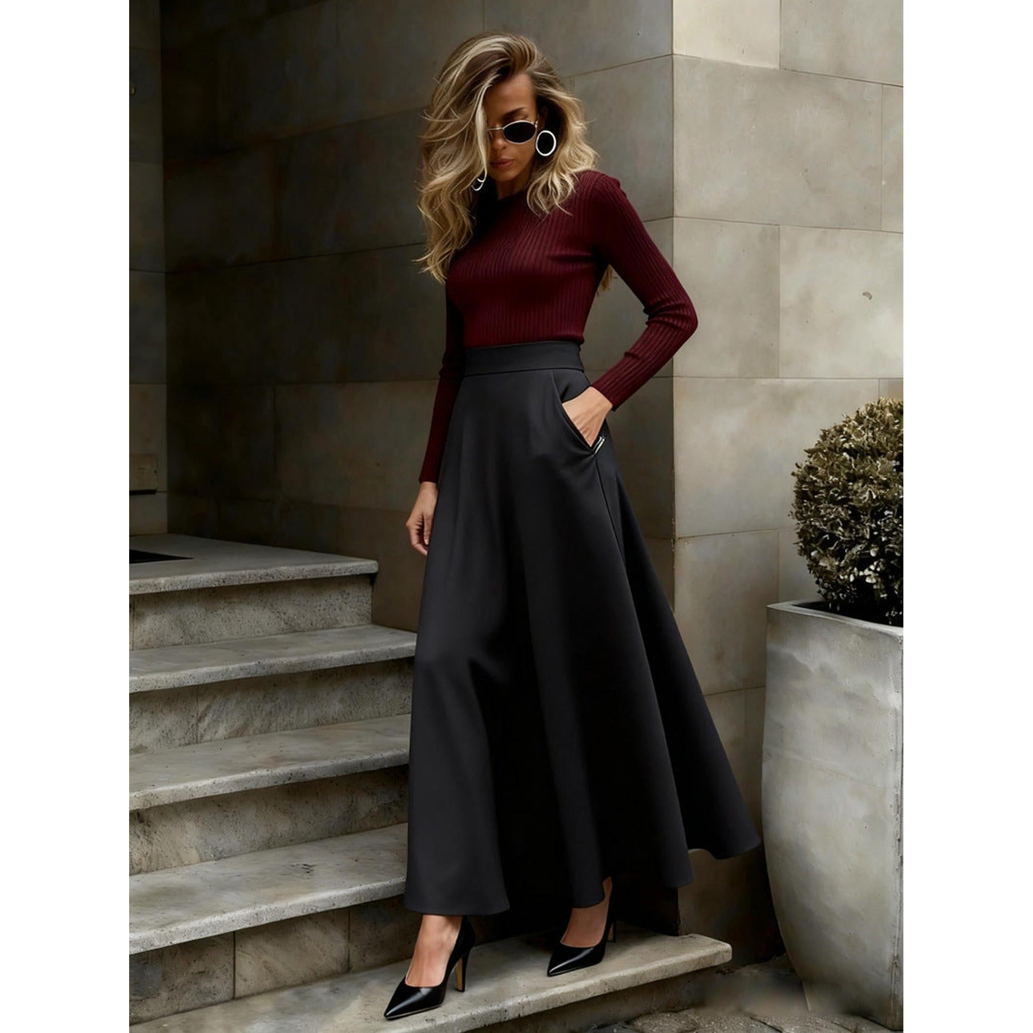 Horizon Essentials | Elegant Solid Color Premium Skirt