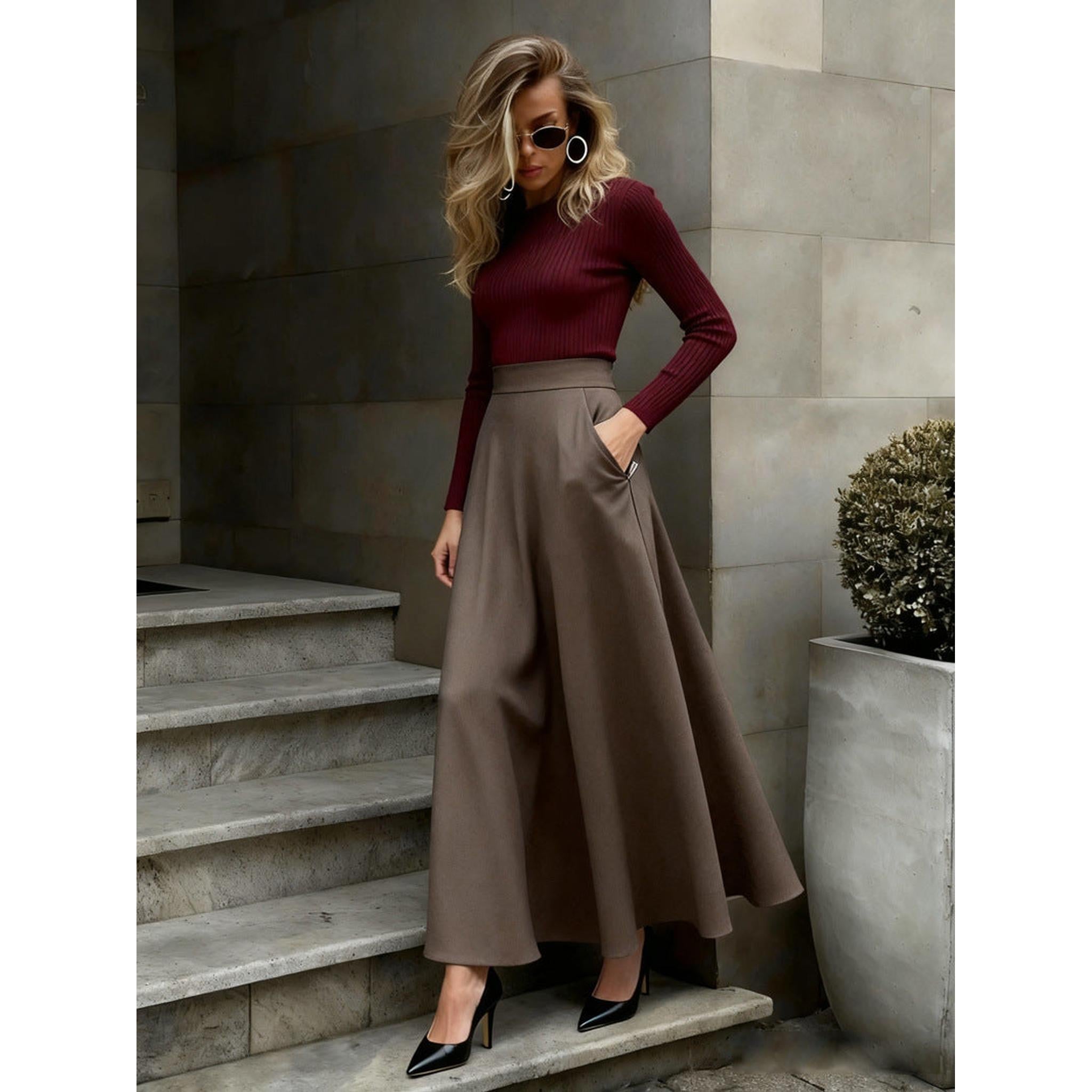 Horizon Essentials | Elegant Solid Color Premium Skirt