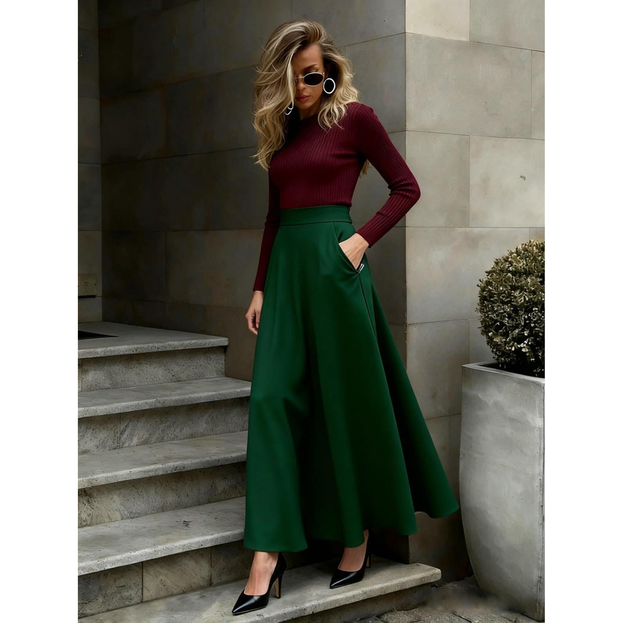 Horizon Essentials | Elegant Solid Color Premium Skirt