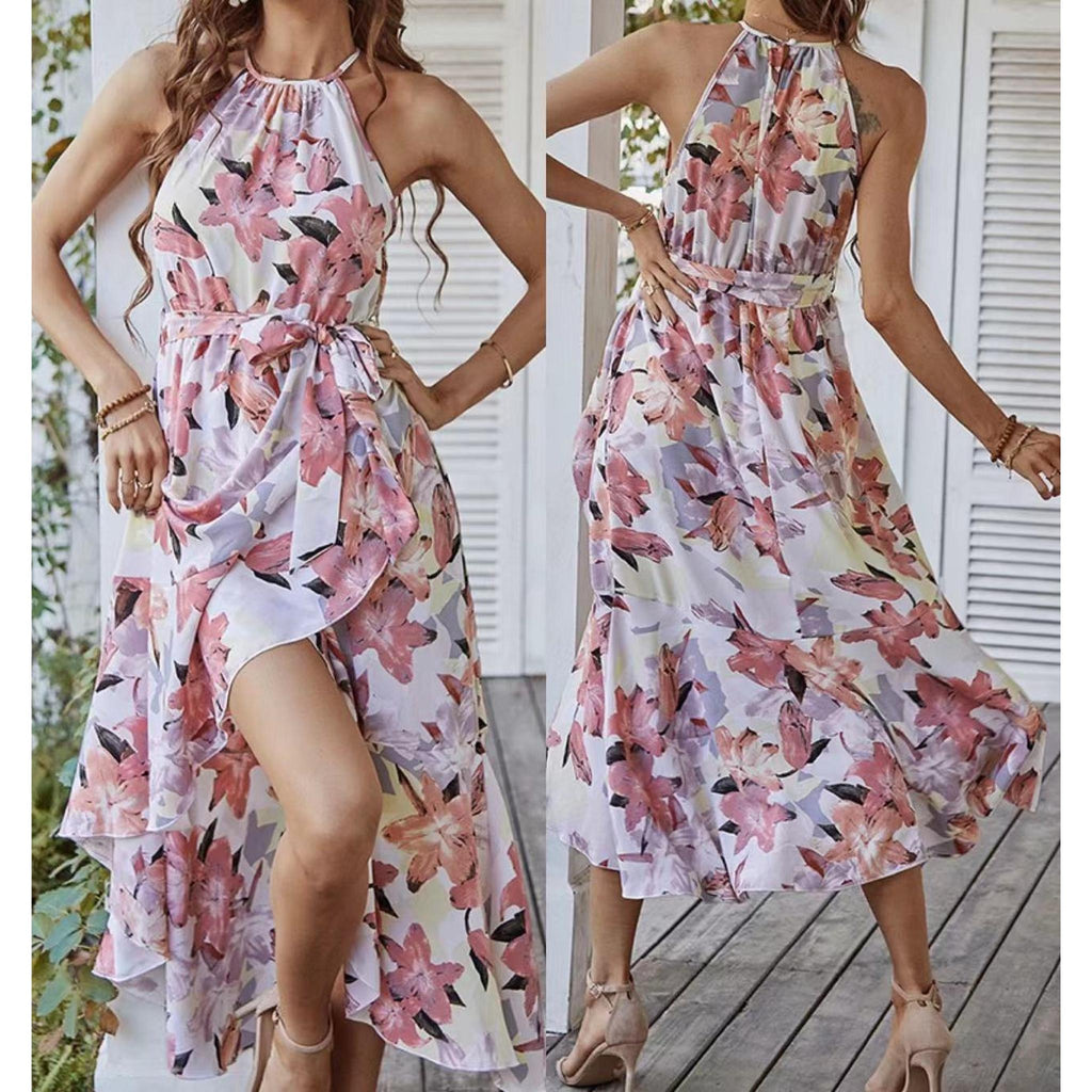 Horizon Essentials | Fashion Print Halterneck Boho Dress Leisure Vacation