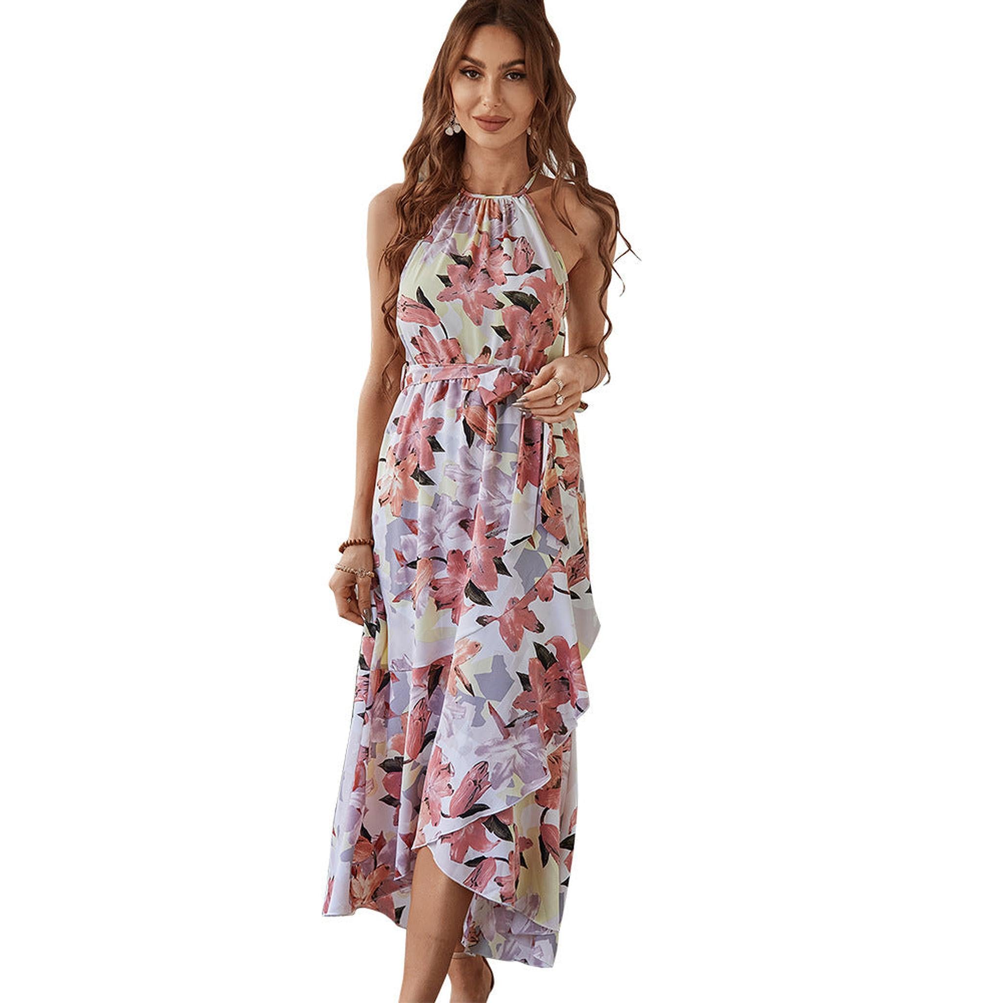 Horizon Essentials | Fashion Print Halterneck Boho Dress Leisure Vacation