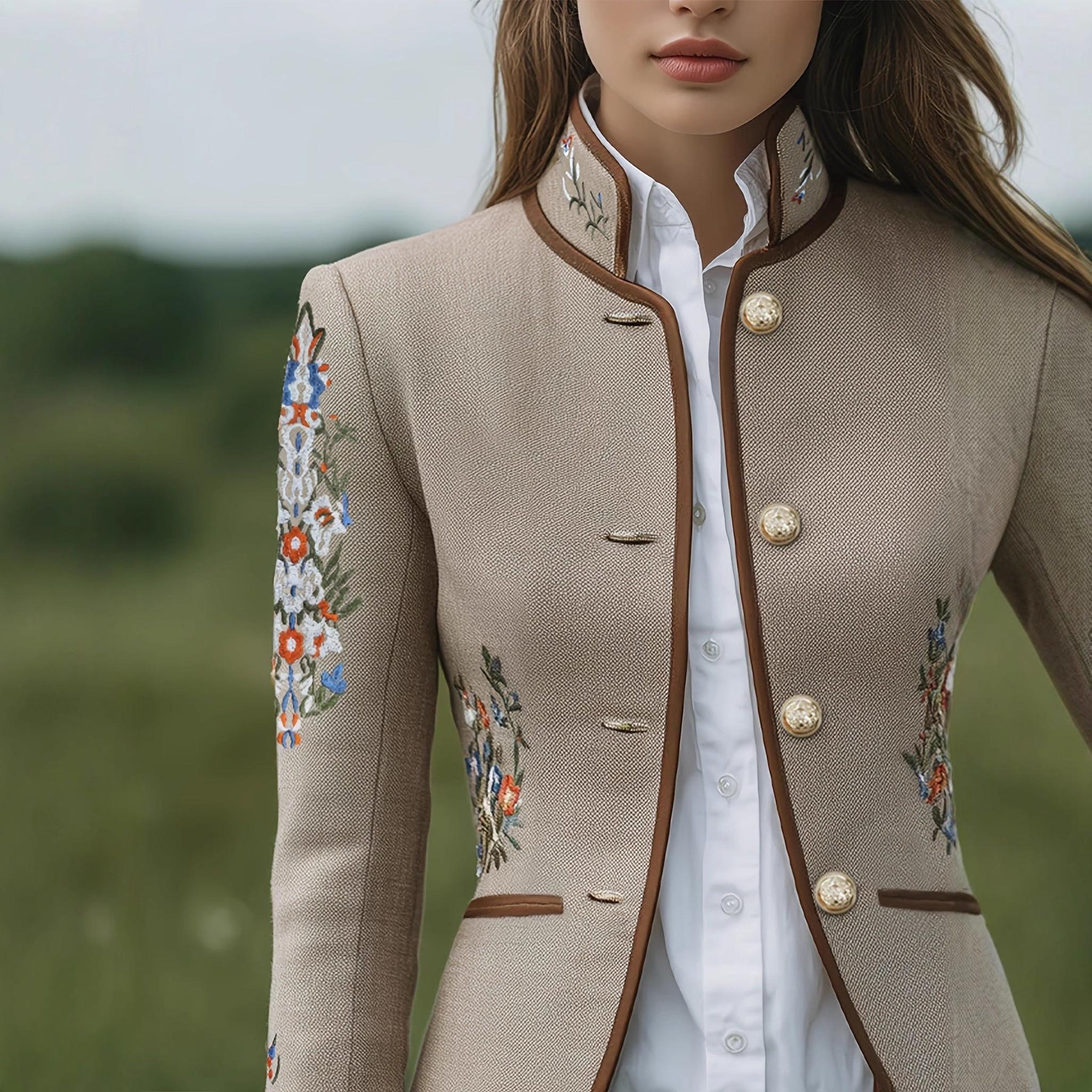 Horizon Essentials | Floral Embroidered Slim Fit Jacket