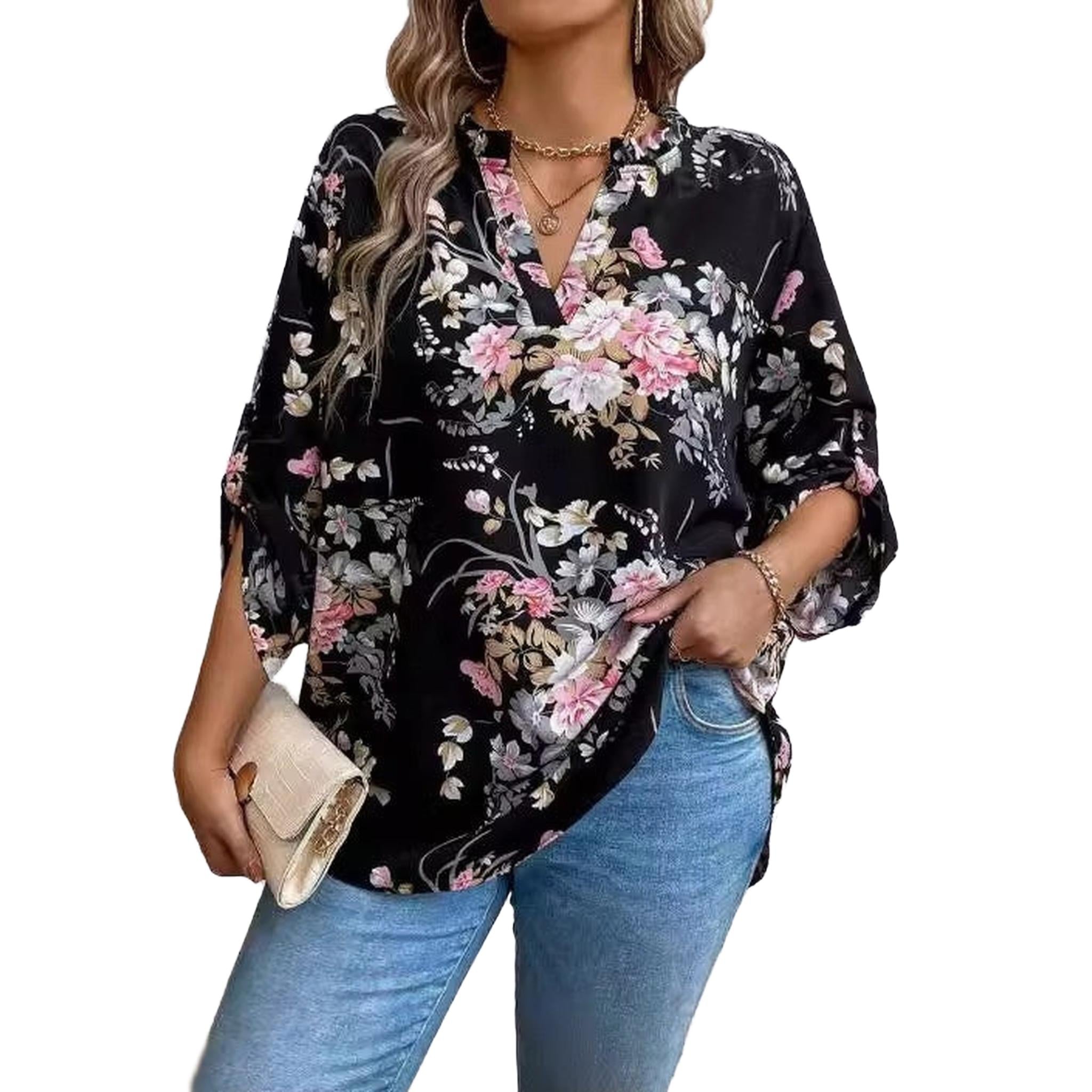 Horizon Essentials | Floral Print Premium Long Sleeve Top