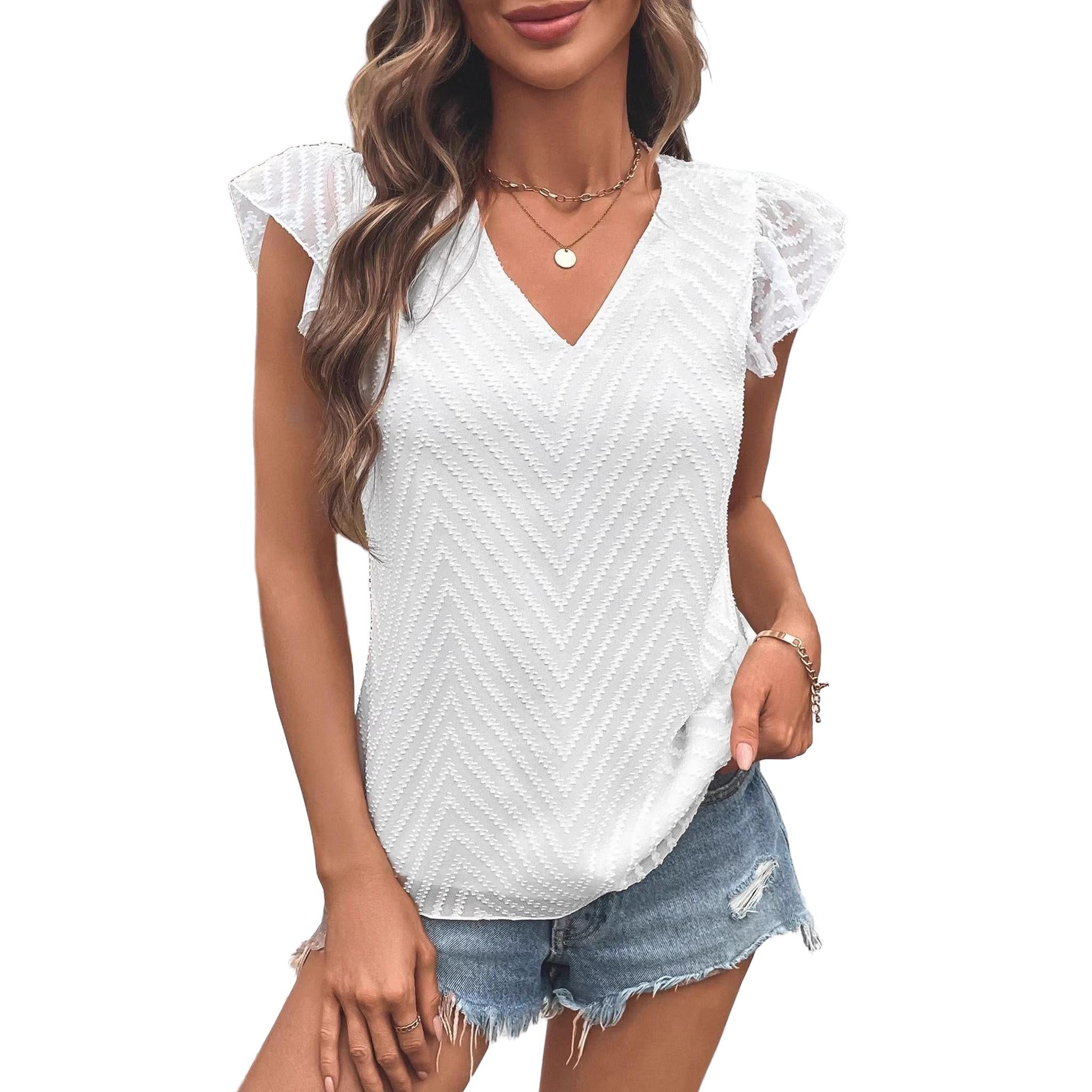 Horizon Essentials | Flutter Sleeve V-Neck Shirt